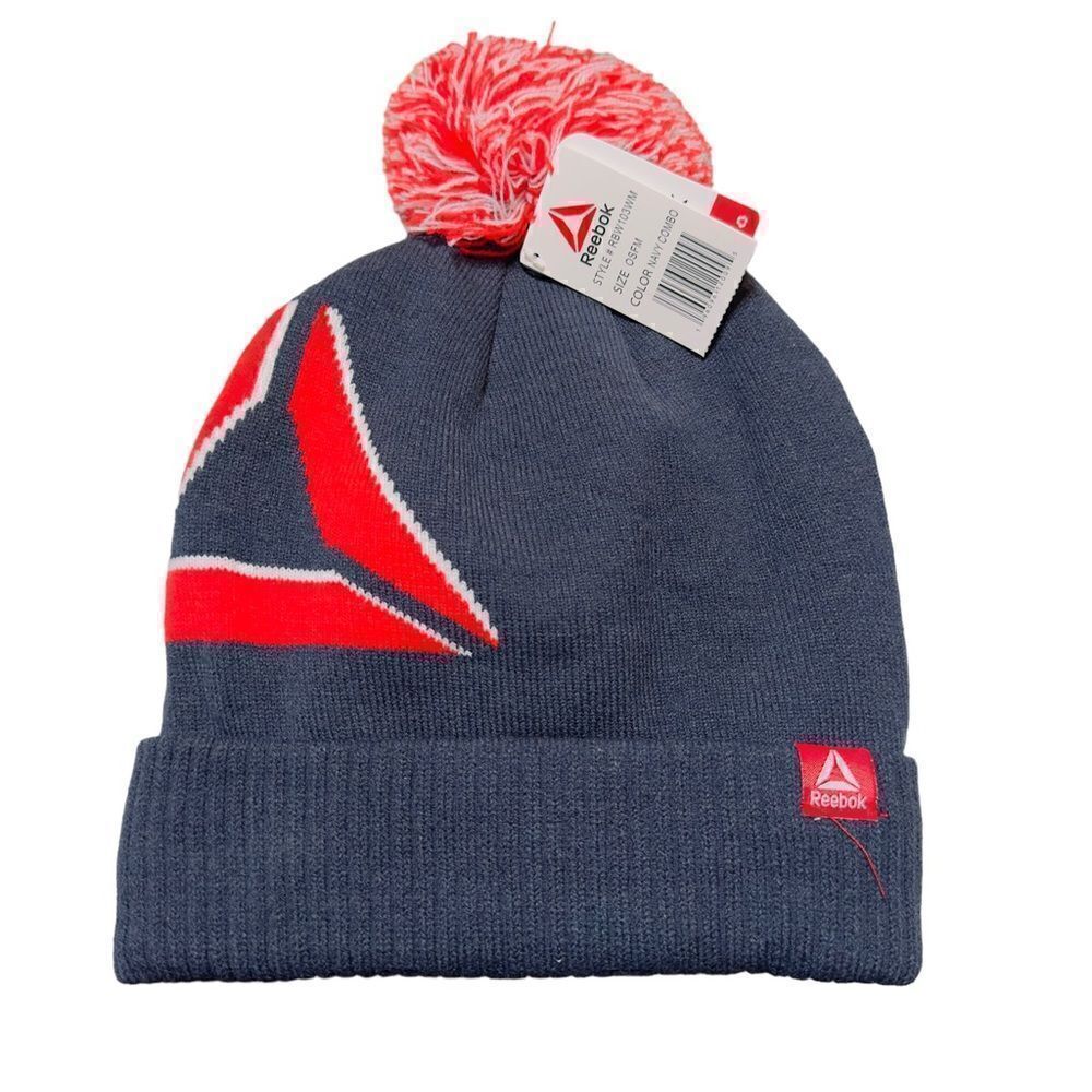ReebokβUnisexΒ PomβPomβBeanieβHatβSizeβOneβSize